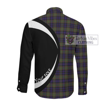 Clelland Tartan Long Sleeve Button Up with Family Crest Circle Style Men's Shirt - Tartan Vibes Clothing