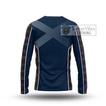 Clelland Tartan Long Sleeve T-Shirt with Family Crest and Lion Rampant Vibes Sport Style - Tartan Vibes Clothing
