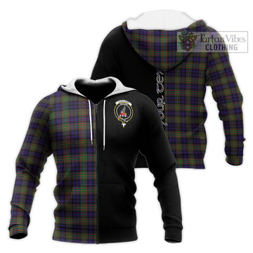 Clelland Tartan Knitted Hoodie with Family Crest and Half Of Me Style Unisex Knitted Zip Hoodie - Tartan Vibes Clothing