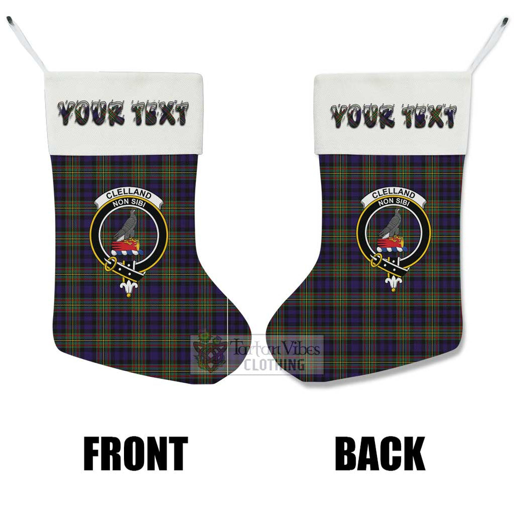 Clelland Tartan Family Crest Christmas Stocking with Personalized Text - Tartan Vibes Clothing