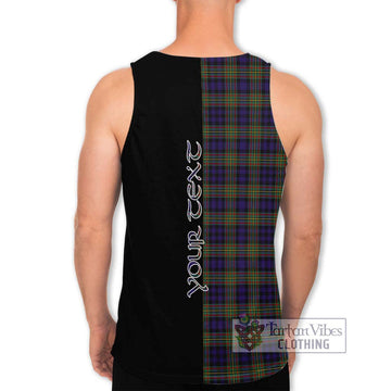 Clelland Tartan Men's Tank Top with Family Crest and Half Of Me Style - Tartan Vibes Clothing