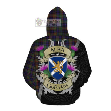 Clelland Tartan Family Crest Cotton Hoodie Lion Rampant Royal Thistle Shield Celtic Inspired Pullover Hoodie - Tartan Vibes Clothing