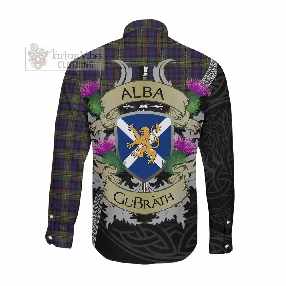 Clelland Tartan Family Crest Long Sleeve Button Shirt Lion Rampant Royal Thistle Shield Celtic Inspired Men's Shirt - Tartan Vibes Clothing
