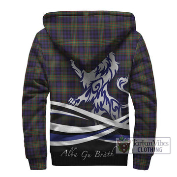 Clelland Tartan Sherpa Hoodie with Alba Gu Brath Regal Lion Emblem - Tartan Vibes Clothing
