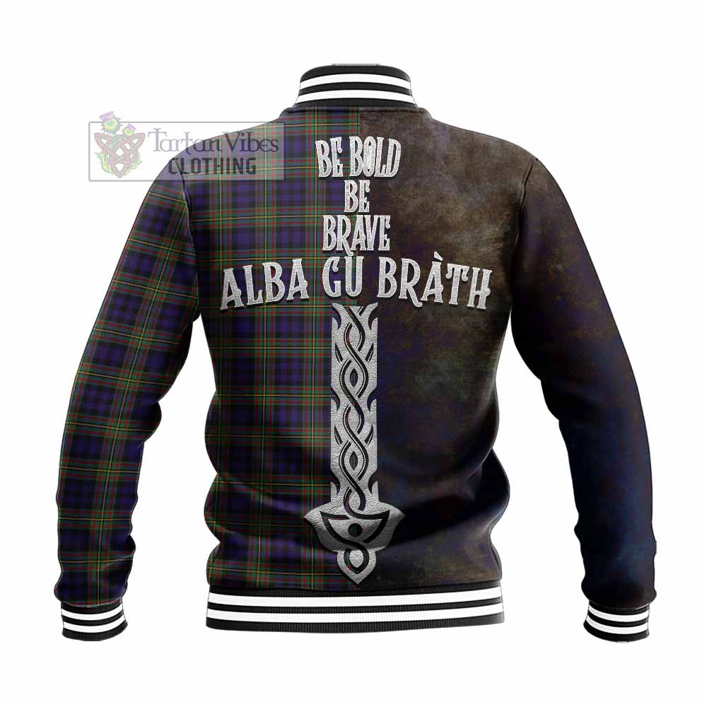 Tartan Vibes Clothing Clelland Tartan Family Crest Baseball Jacket Alba Gu Brath Be Brave Lion Ancient Style