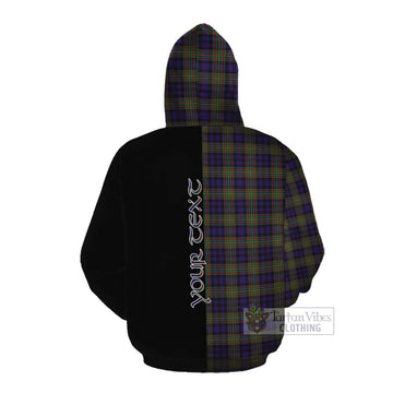 Clelland Tartan Cotton Hoodie with Family Crest and Half Of Me Style Pullover Hoodie - Tartan Vibes Clothing