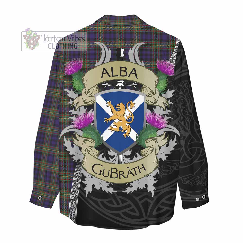 Tartan Vibes Clothing Clelland Tartan Family Crest Women's Casual Shirt Lion Rampant Royal Thistle Shield Celtic Inspired