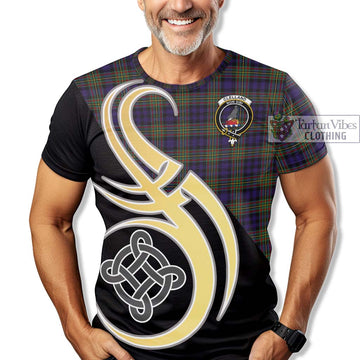 Clelland Tartan T-Shirt with Family Crest and Celtic Symbol Style - Tartan Vibes Clothing