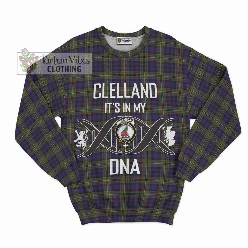 Clelland Tartan Sweatshirt with Family Crest DNA In Me Style - Tartan Vibes Clothing