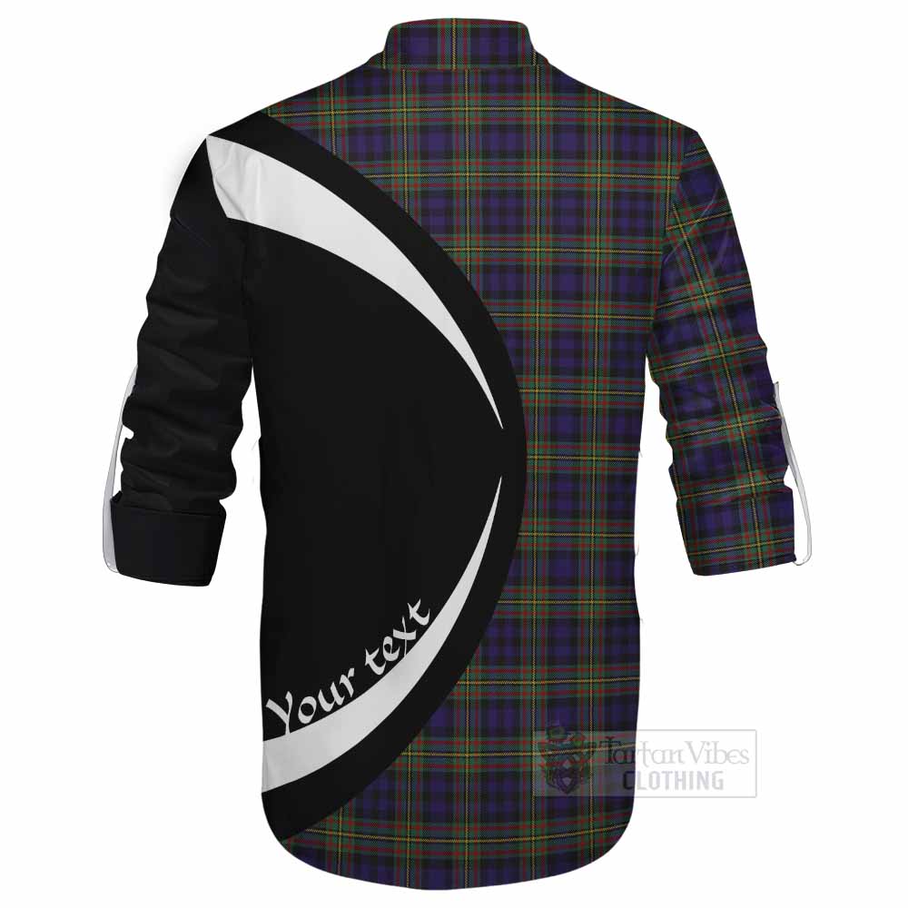 Clelland Tartan Ghillie Kilt Shirt with Family Crest Circle Style - Tartan Vibes Clothing