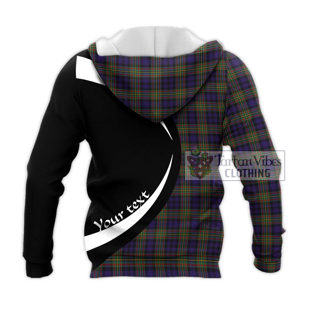 Clelland Tartan Knitted Hoodie with Family Crest Circle Style - Tartan Vibes Clothing