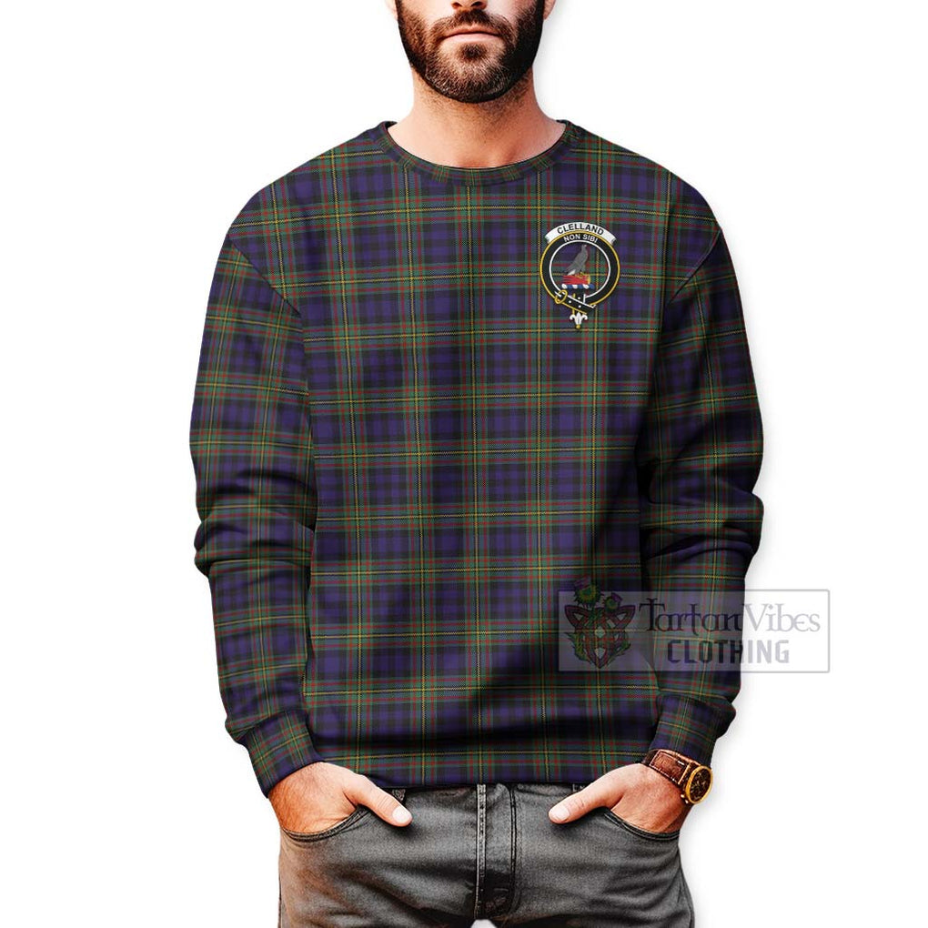 Clelland Tartan Sweatshirt with Family Crest Celtic Skull Style - Tartan Vibes Clothing