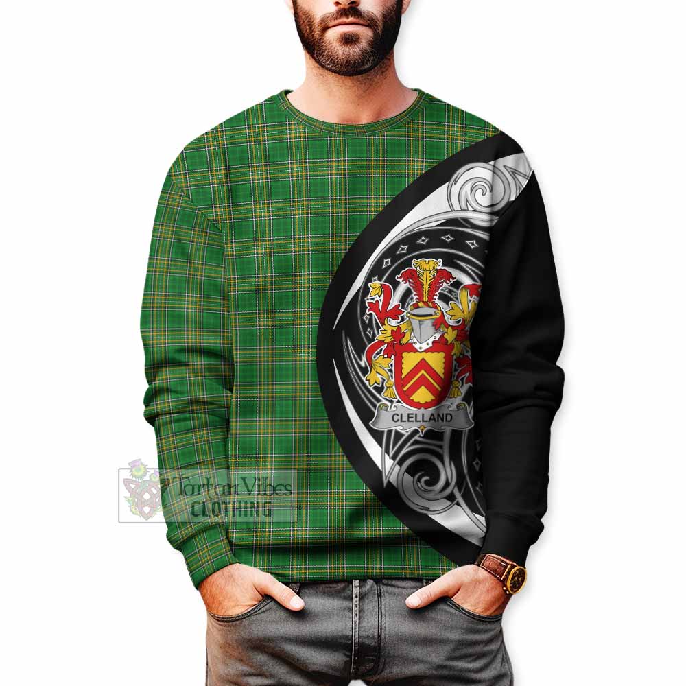 Clelland Irish Clan Sweatshirt Celtic Circle Style - Tartan Vibes Clothing
