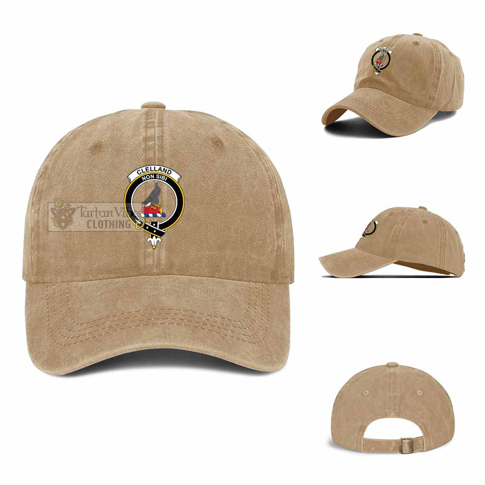 Tartan Vibes Clothing Clelland Clan Crest Denim Classic Cap