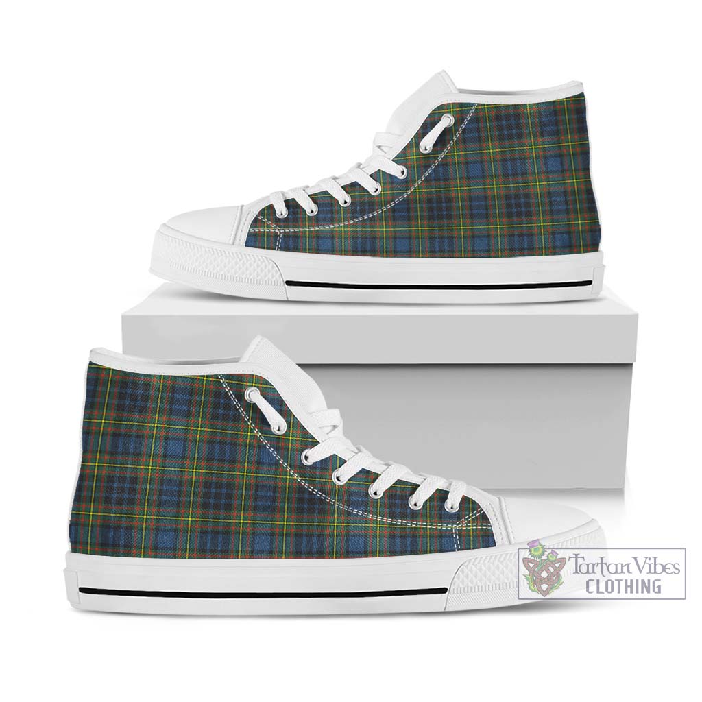 Clelland Ancient Tartan High Top Shoes Kid High Top - White Sole - Tartan Vibes Clothing