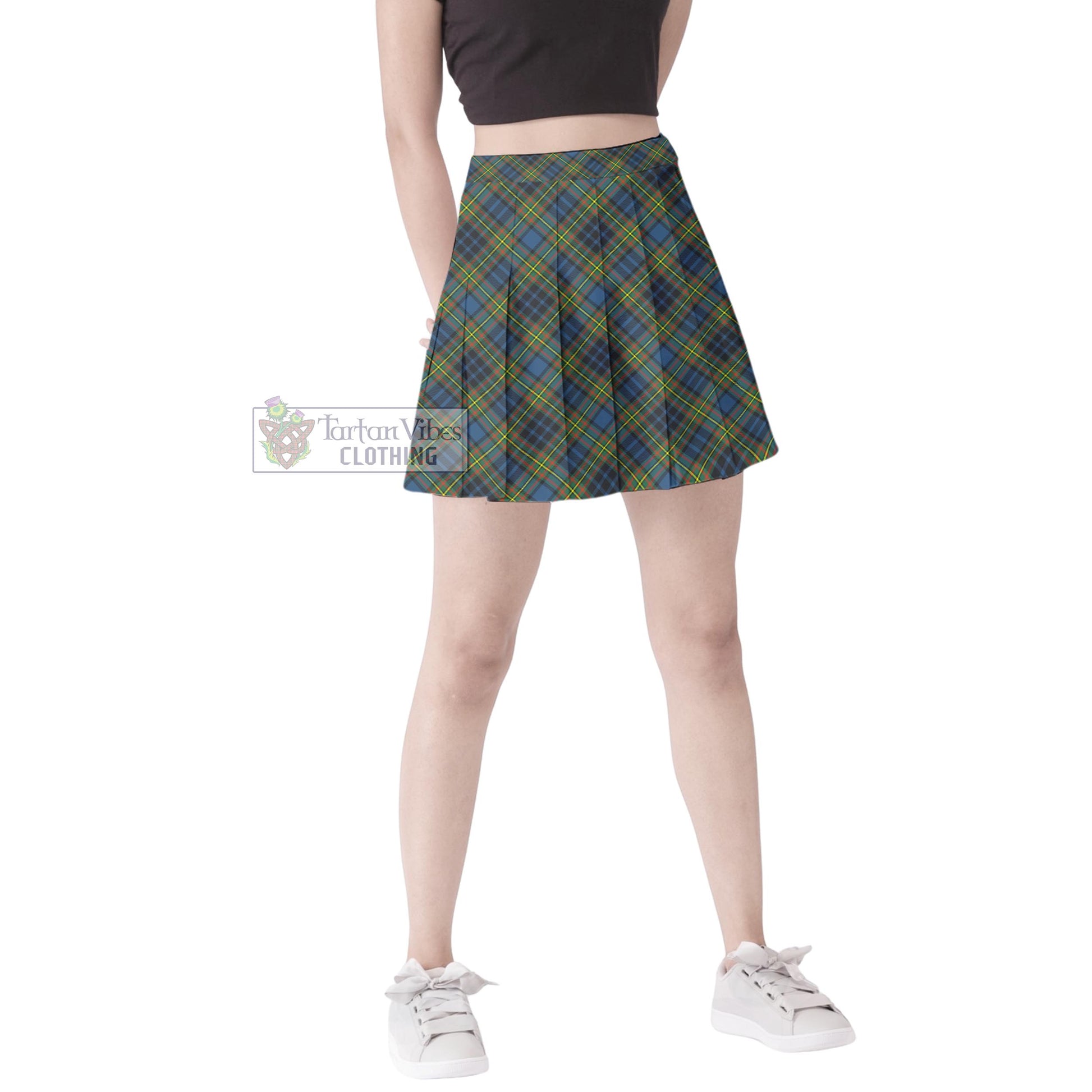 Tartan Vibes Clothing Clelland Ancient Tartan Women's Plated Mini Skirt