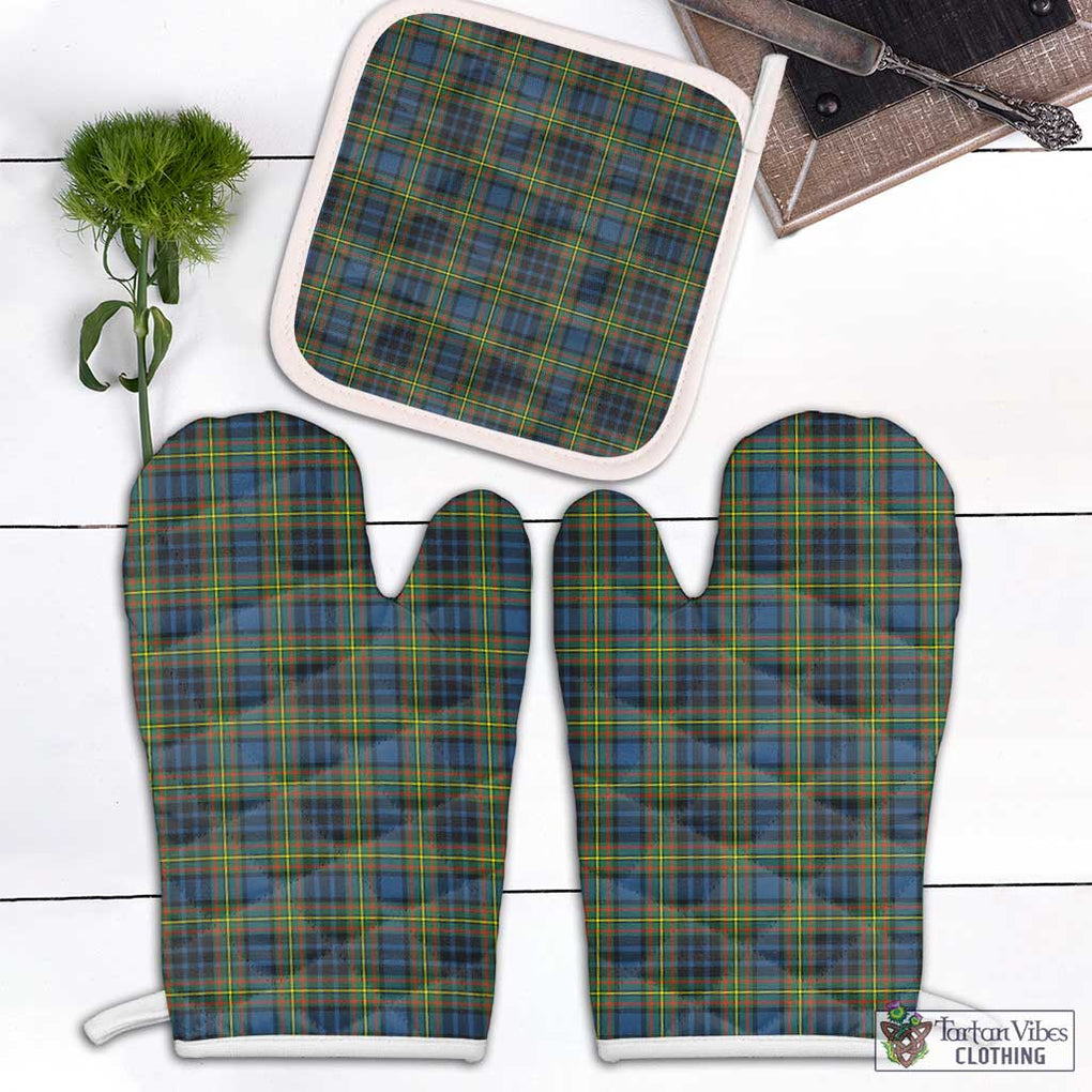 Clelland Ancient Tartan Combo Oven Mitt & Pot-Holder Combo 2 Oven Mitt & 1 Pot-Holder Black - Tartan Vibes Clothing