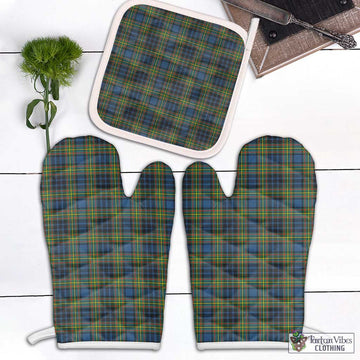 Clelland Ancient Tartan Combo Oven Mitt & Pot-Holder Combo 2 Oven Mitt & 1 Pot-Holder Black - Tartan Vibes Clothing