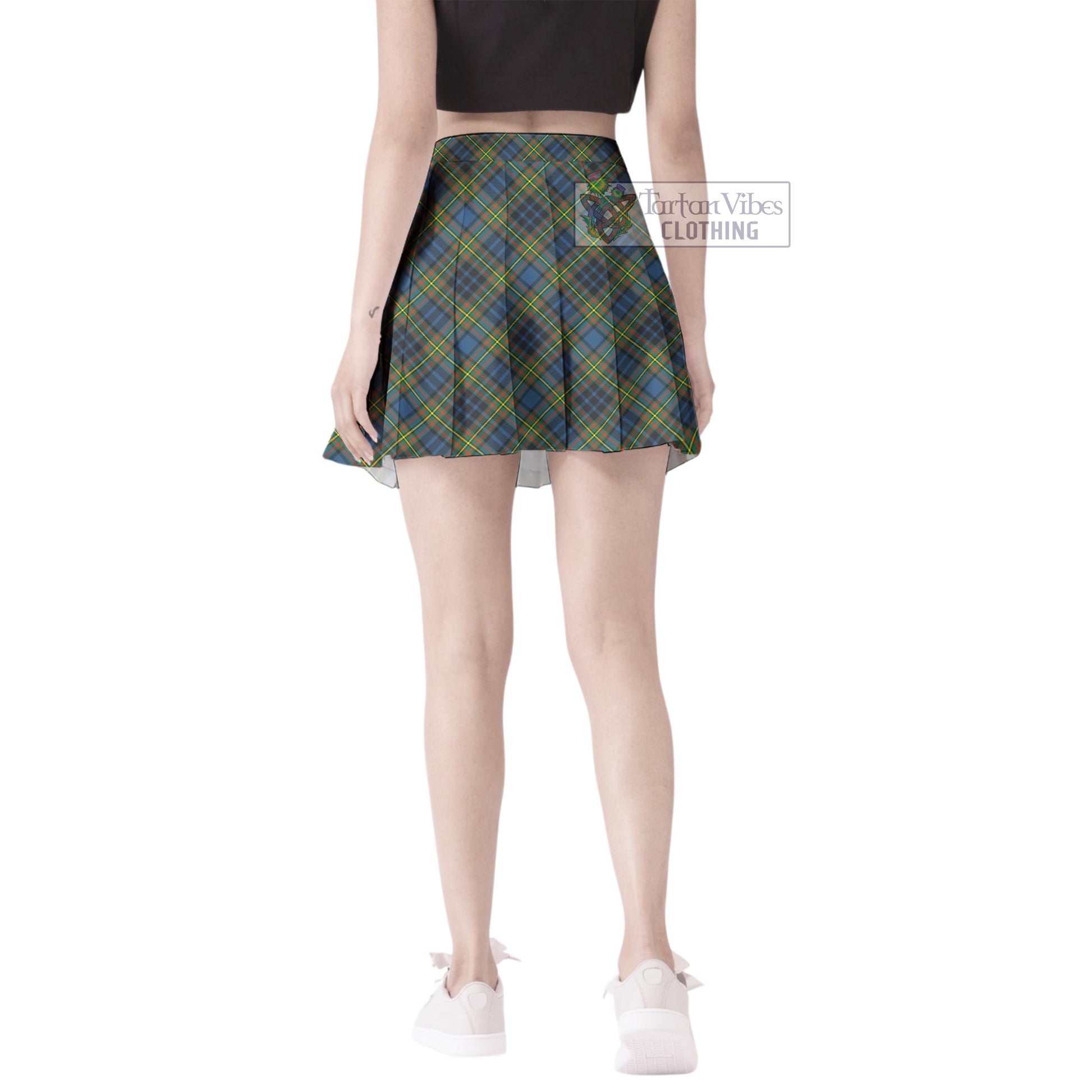 Tartan Vibes Clothing Clelland Ancient Tartan Women's Plated Mini Skirt