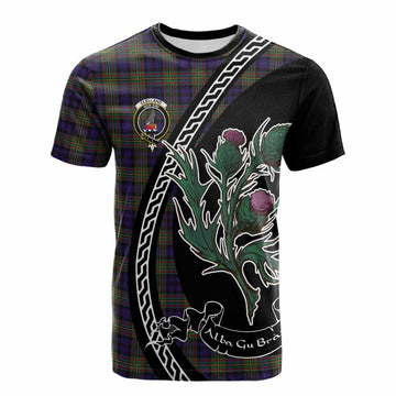 Clelland Family Crest Tartan Cotton T-shirt Alba Thistle Inspired
