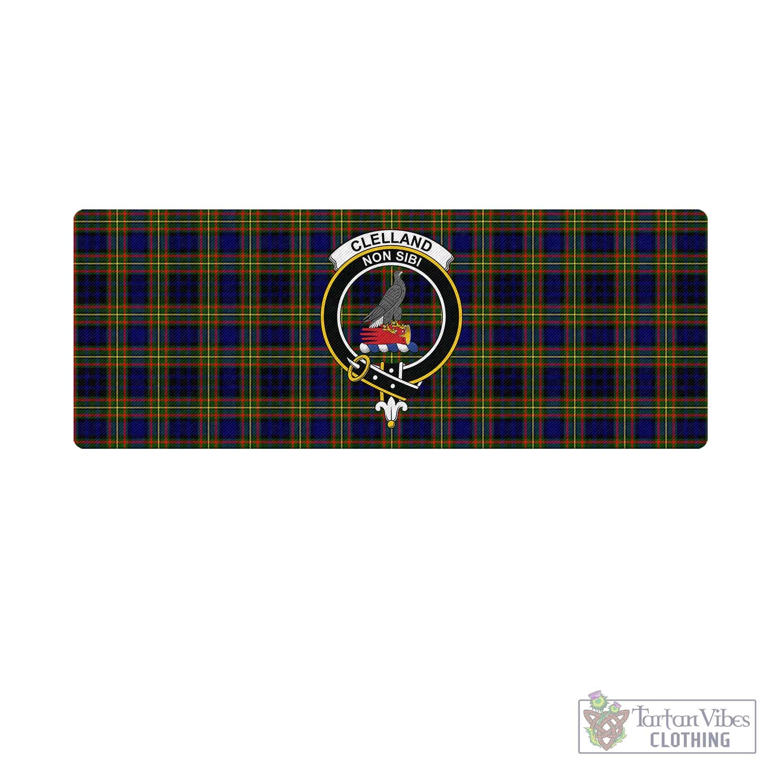 Tartan Vibes Clothing Clelland Modern Tartan Mouse Pad with Family Crest