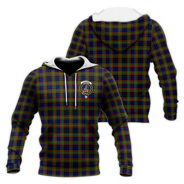 Clelland Modern Tartan Knitted Hoodie with Family Crest