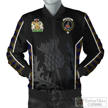 Clelland Modern Tartan Bomber Jacket with Family Crest and Scottish Thistle Vibes Sport Style