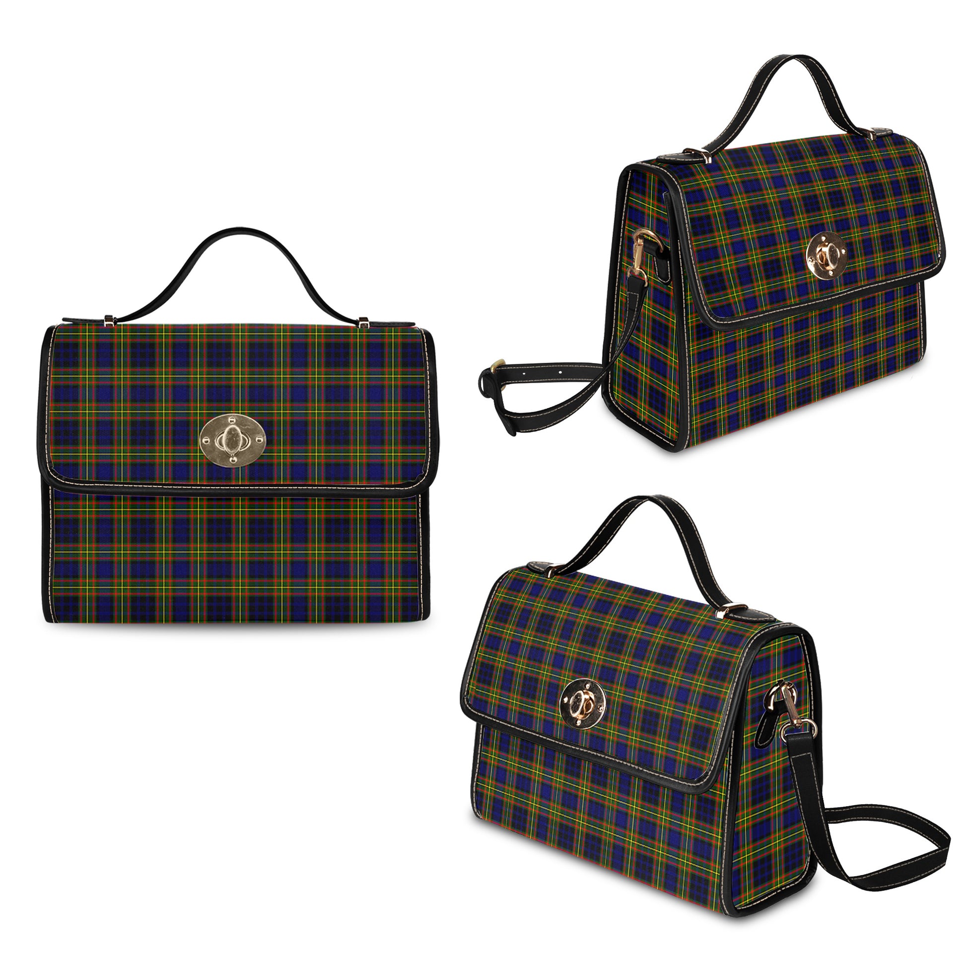 clelland-modern-tartan-leather-strap-waterproof-canvas-bag