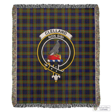Clelland Modern Tartan Woven Blanket with Family Crest