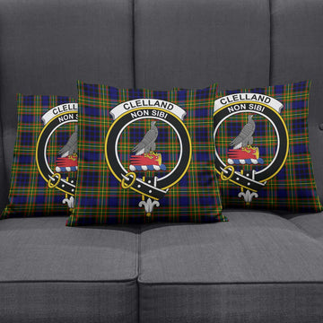 Clelland Modern Tartan Pillow Cover with Family Crest
