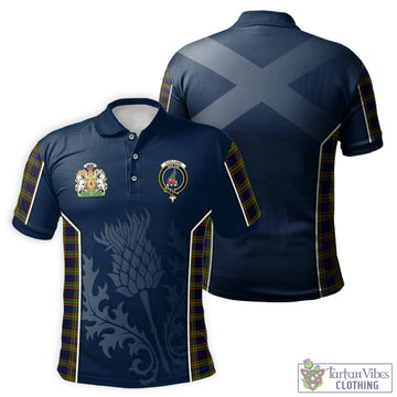 Clelland Modern Tartan Men's Polo Shirt with Family Crest and Scottish Thistle Vibes Sport Style