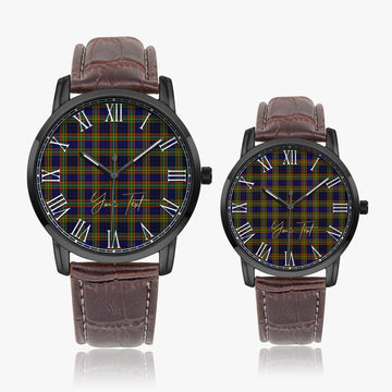 Clelland Modern Tartan Personalized Your Text Leather Trap Quartz Watch