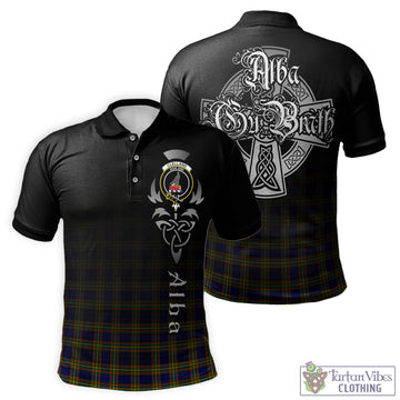 Clelland Modern Tartan Polo Shirt Featuring Alba Gu Brath Family Crest Celtic Inspired