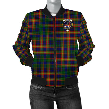 Clelland Modern Tartan Bomber Jacket with Family Crest