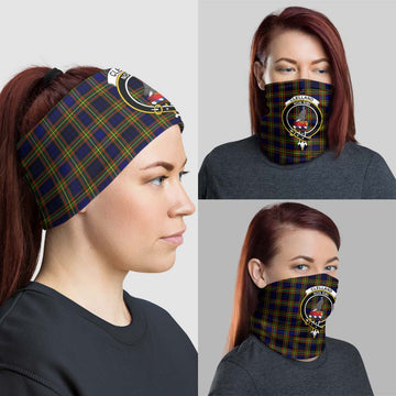 Clelland Modern Tartan Neck Gaiters, Tartan Bandanas, Tartan Head Band with Family Crest