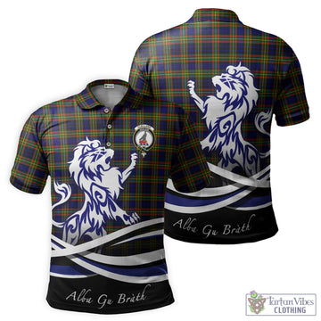 Clelland Modern Tartan Polo Shirt with Alba Gu Brath Regal Lion Emblem