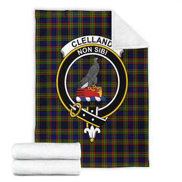 Clelland Modern Tartan Blanket with Family Crest
