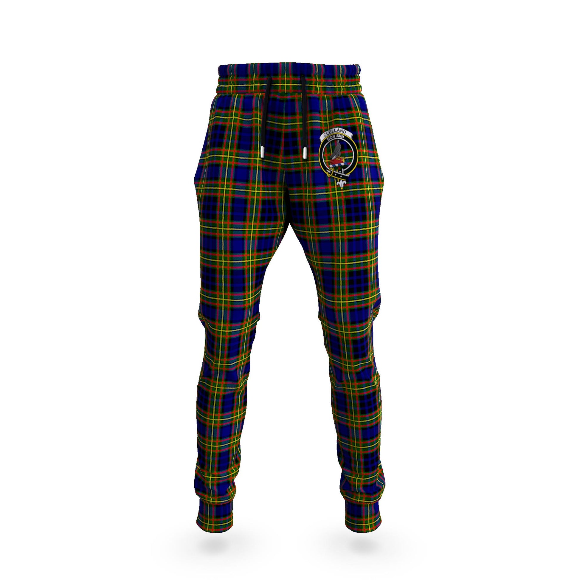 Clelland Modern Tartan Joggers Pants with Family Crest 5XL - Tartan Vibes Clothing