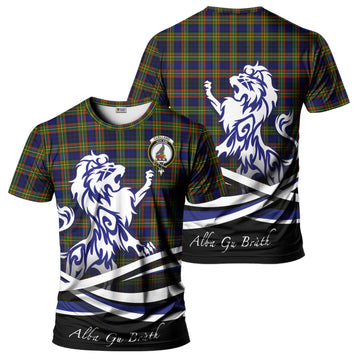 Clelland Modern Tartan T-Shirt with Alba Gu Brath Regal Lion Emblem