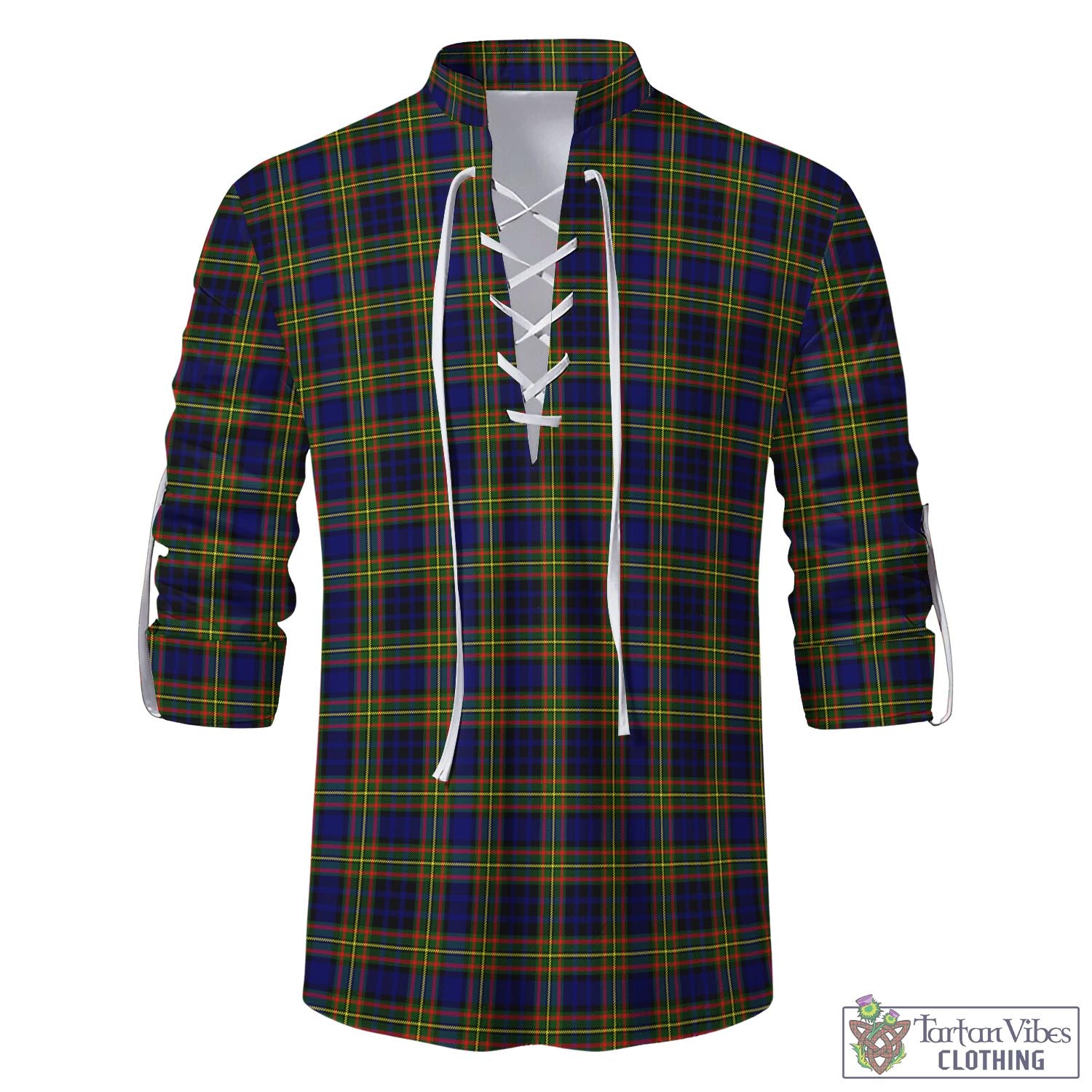 Tartan Vibes Clothing Clelland Modern Tartan Men's Scottish Traditional Jacobite Ghillie Kilt Shirt