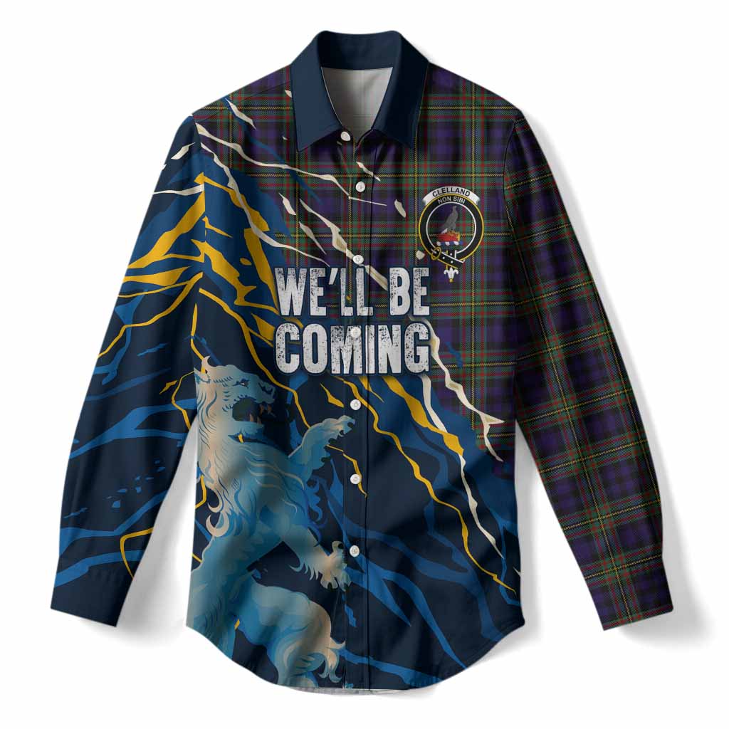 Clelland Scotland Tartan Women Casual Shirt WC2026 Football - We'll Be Coming