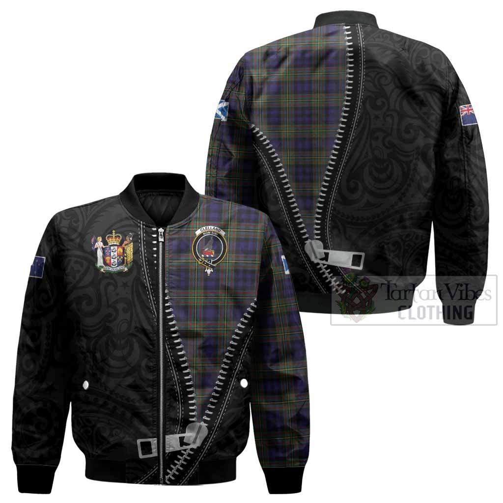 Clelland Tartan Bomber Jacket New Zealand Pattern Unique Zipper Stylized