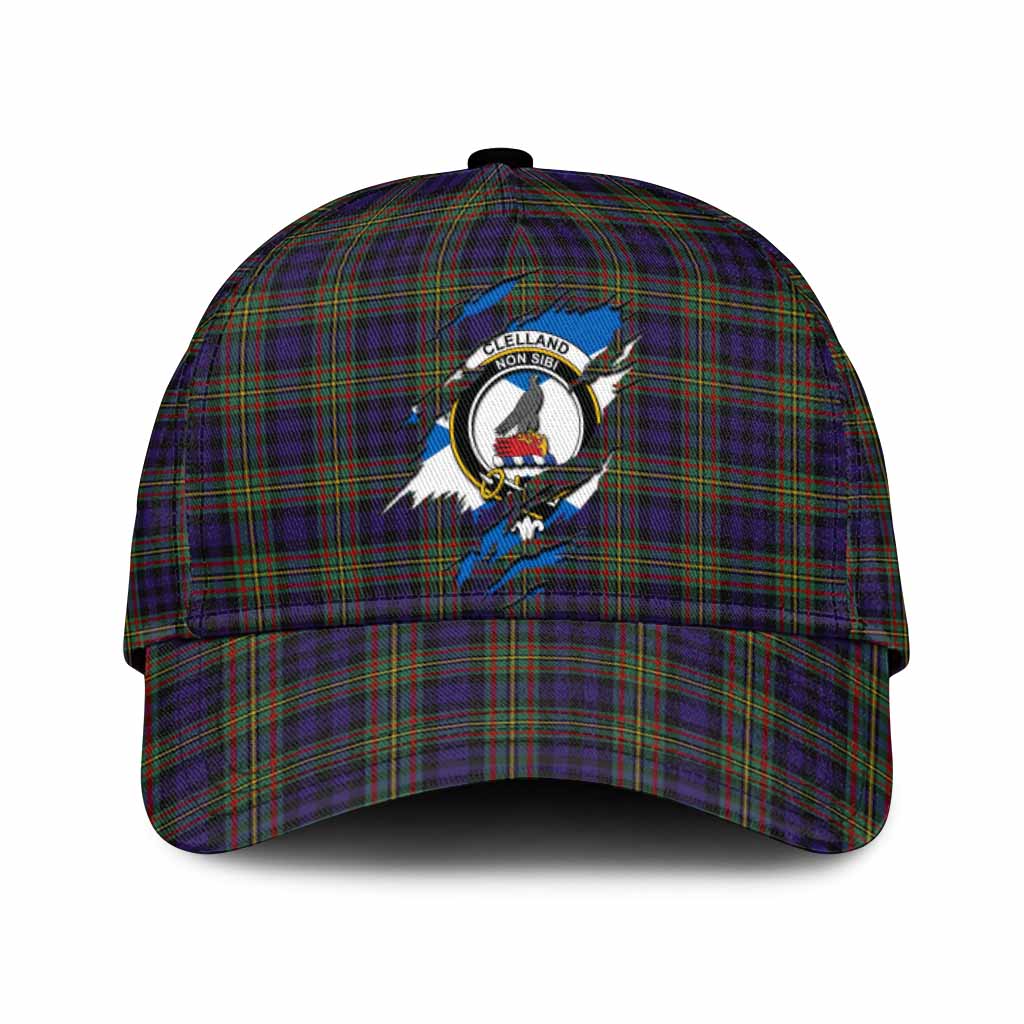 Clelland Tartan Classic Cap with Family Crest In Me Style