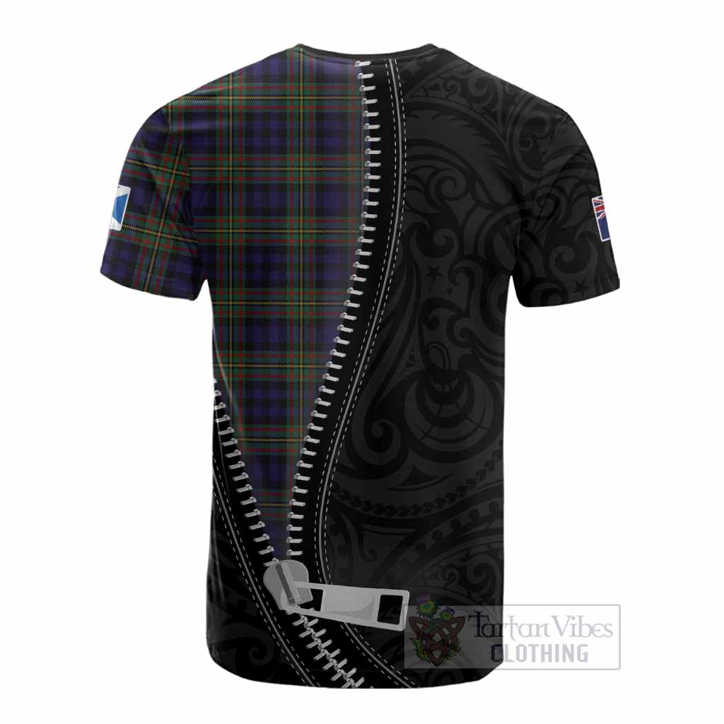 Clelland Tartan Cotton T-shirt New Zealand Pattern Unique Zipper Stylized