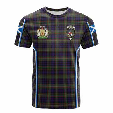 Clelland Tartan Crest Cotton T-shirt Scotland Coat of Arm Flag Style