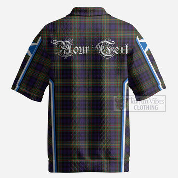 Clelland Tartan Crest Men’s Polo Sweater Top Scotland Coat of Arm Flag Style