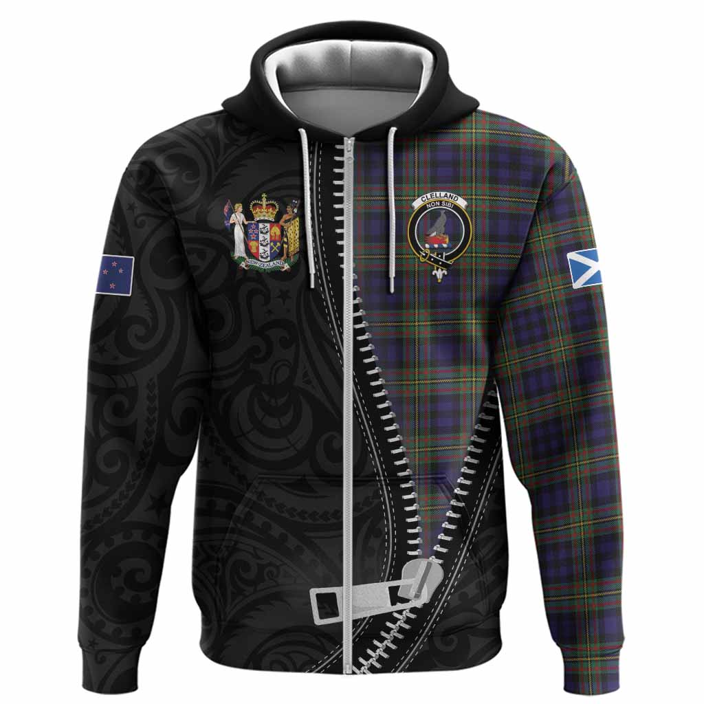 Clelland Tartan Hoodie New Zealand Pattern Unique Zipper Stylized