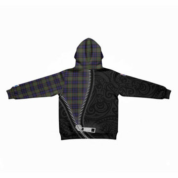 Clelland Tartan Kid Hoodie New Zealand Pattern Unique Zipper Stylized