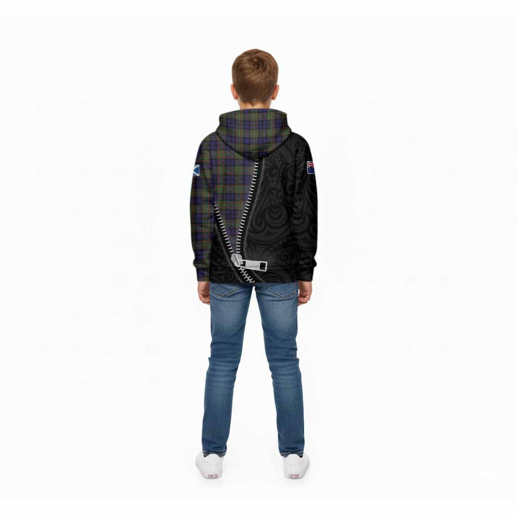 Clelland Tartan Kid Hoodie New Zealand Pattern Unique Zipper Stylized