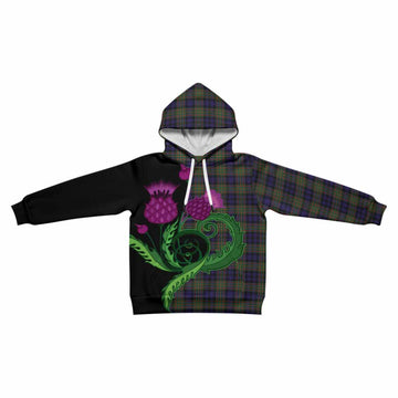Clelland Tartan Kid Hoodie Traditional Scottish Thistle